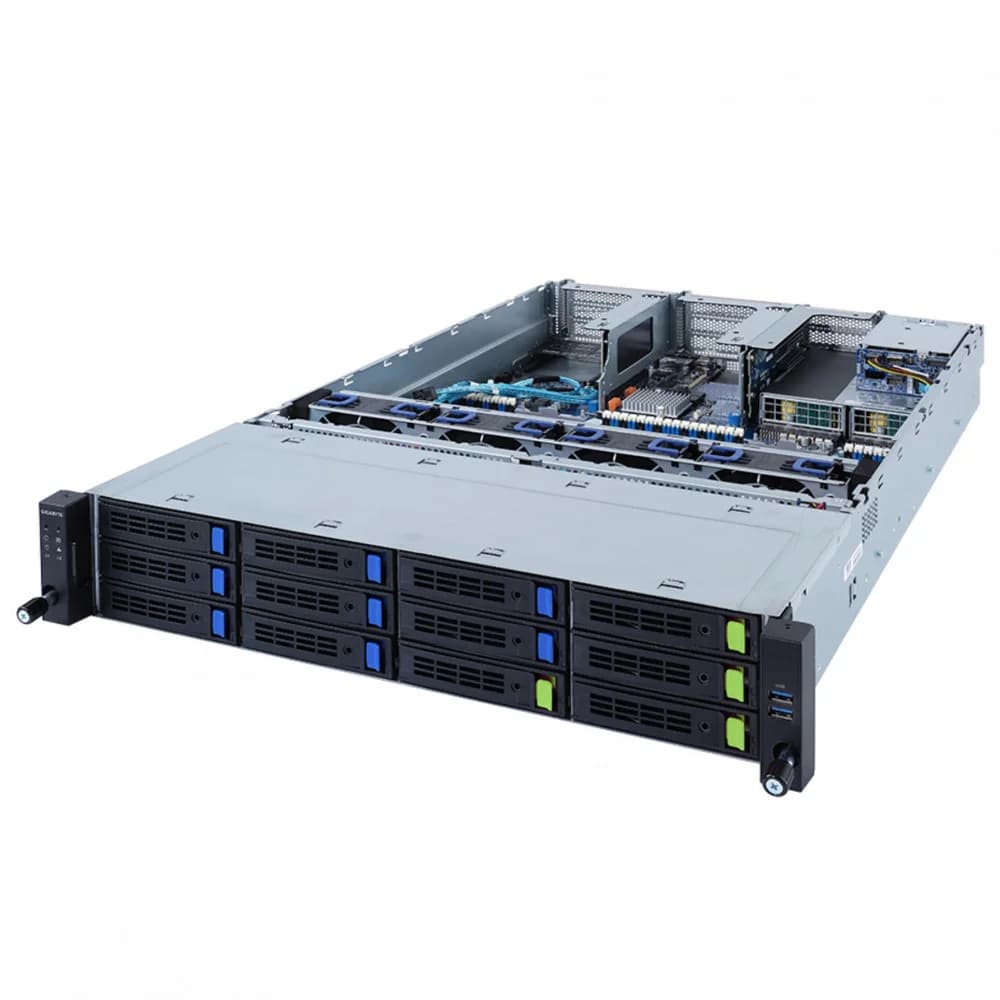 Платформа Gigabyte 2U R282-3C1, До двух процессоров Intel Xeon Scalable Gen3, DDR4, 8x3,5"/2,5" SATA/SAS, 4x3.5"/2,5 SATA/SAS/Gen4 NVMe, 2x1000Base-T
