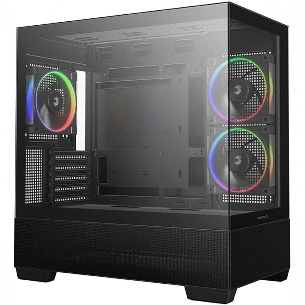 Корпус MiniTower Deepcool CG380 3F black (mATX, без БП, 2xUSB Type-A+USB Type-C) (R-CG380-BKAGM3-G)