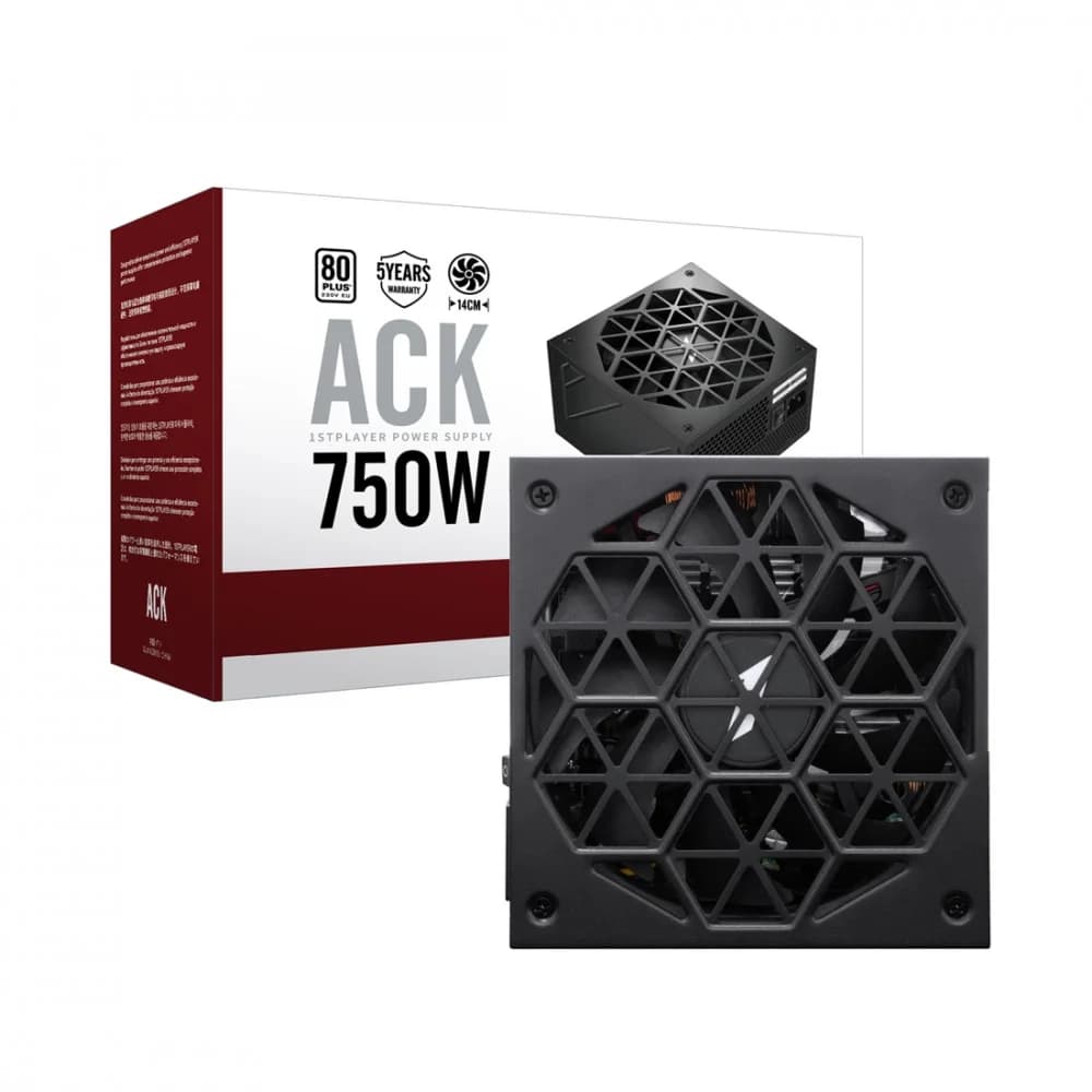 Блок питания, 1STPLAYER, ACK Silver 850W, HA-850W-BA7-BK, 850W, ATX, 80 PLUS® Silver, 20+4 pin, 4+4pin, 2*Sata, 2*PCI-E 6+2 pin, Вентилятор 14см, 145х150х86мм, Черный