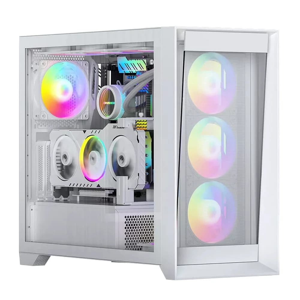 Lagrange white with 4 pcs ARGB fan (PWM+5V 3PIN) +FAN HUB