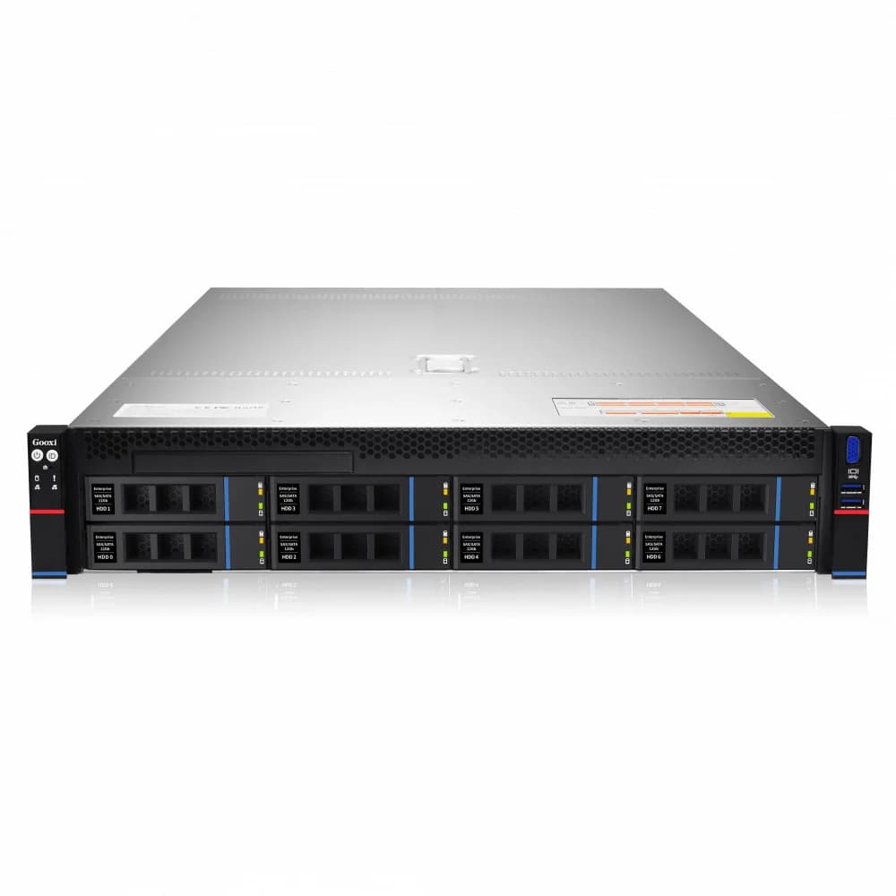 Серверная платформа 2U Gooxi SL201-D08R-NV-G3 ✔2x Socket LGA4189 ✔32x LRDIMM DDR4 ✔8 корзин для 3,5/ 2.5" HDD/SSD ✔2x 1 Гбит/с