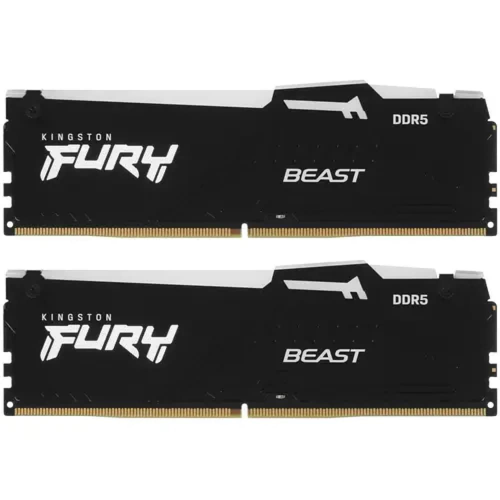 Память DDR5 2x8GB 5600MHz Kingston KF556C36BBEAK2-16 Fury Beast Black RGB RTL Gaming PC5-44800 CL36 DIMM 288-pin 1.25В kit single rank с радиатором Ret