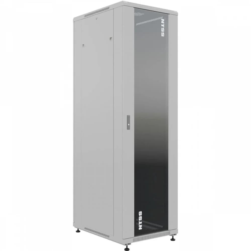 Шкаф серверный NTSS Премиум (NTSS-R42U6080GS) напольный 42U 600x800мм пер.дв.стекл металл 900кг серый 710мм 87.7кг 1987мм IP20 сталь