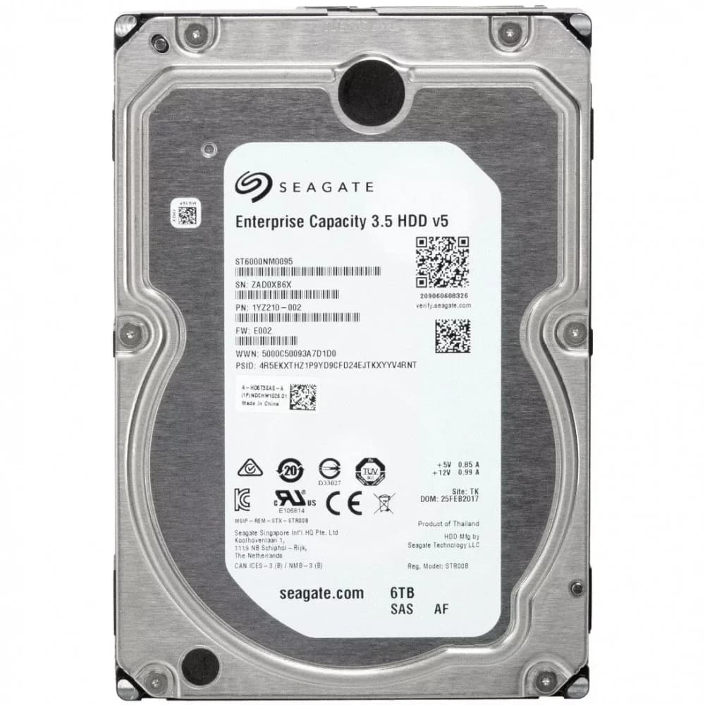 Жесткий диск/ RECERTIFIED HDD Seagate SAS 6Tb Enterprise Capacity 7200 12Gb/s 256Mb 1 year warranty (replacement ST6000NM0034, ST6000NM029A, ST6000NM020B, MG08SDA600E, MG06SCA600E) RECERTIFIED
