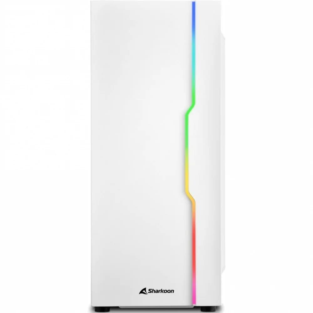 Корпус ПК без БП Sharkoon RGB SLIDER White < ATX, 2x3.5, 5x2.5, 2xUSB 3.0, 1xUSB 2.0, Audio, 400*190*456mm>