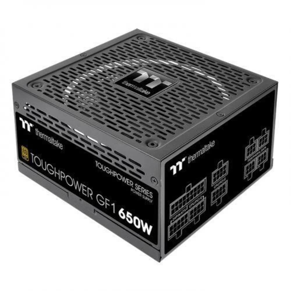 Блок питания, Thermaltake, Toughpower GF1 650W, PS-TPD-0650FNFAGE-1, 650W, ATX, Gold, APFC, 20+4 pin, 4+4pin, 9*Sata, 4*Molex, 4*PCI-E 6+2 pin, FDD, Modular, Вентилятор 14 см, 150х86х160мм, Чёрный
