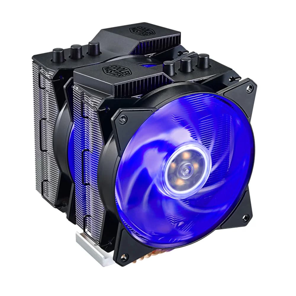 Cooler Master MasterAir MA621P TR4 Edition (250W, 4-pin, 165mm, tower, Al/Cu, RGB, fans: 2x120mm/53.4CFM/31dBA/1800rpm, sWRX8/SP3/TR4, RGB Controller)