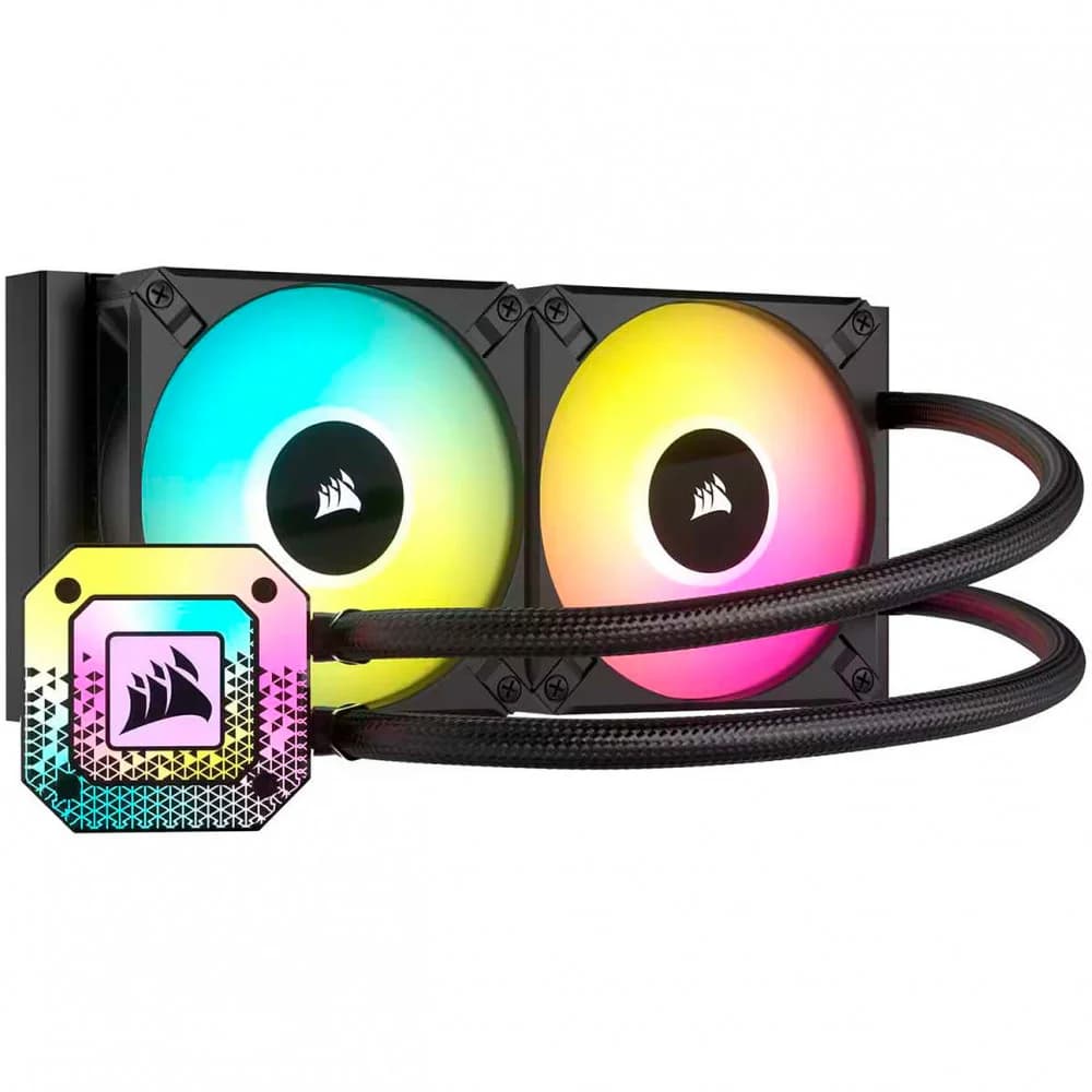 Система жидкостного охлаждения/ Water Cooling System Corsair iCUE H100i ELITE CAPELLIX XT (240mm, Black, RGB/ Fans: 2x120mm, 65.57CFM, 34.1dBA, 2100RPM/ S: 1851, 1700, 1200, 115x, 2011, 2066, AM5, A