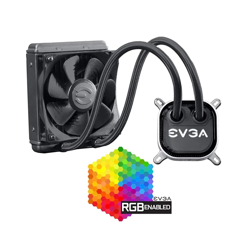 СЖО EVGA CLC 120, S115X/1366/2011/2066/AM4/TR4, 12cm, 3+4pin, Al+Cu, 500-2400rpm, 74.82CFM, 39.9dB