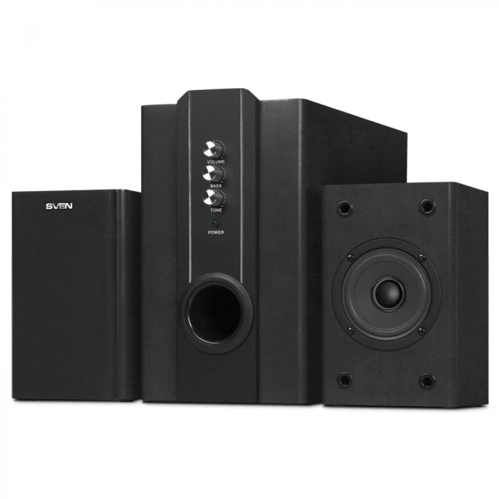 Колонки Sven SPS-820 (2.1), Black, 38Вт (2x10+18) RMS, 180Hz-20kHz