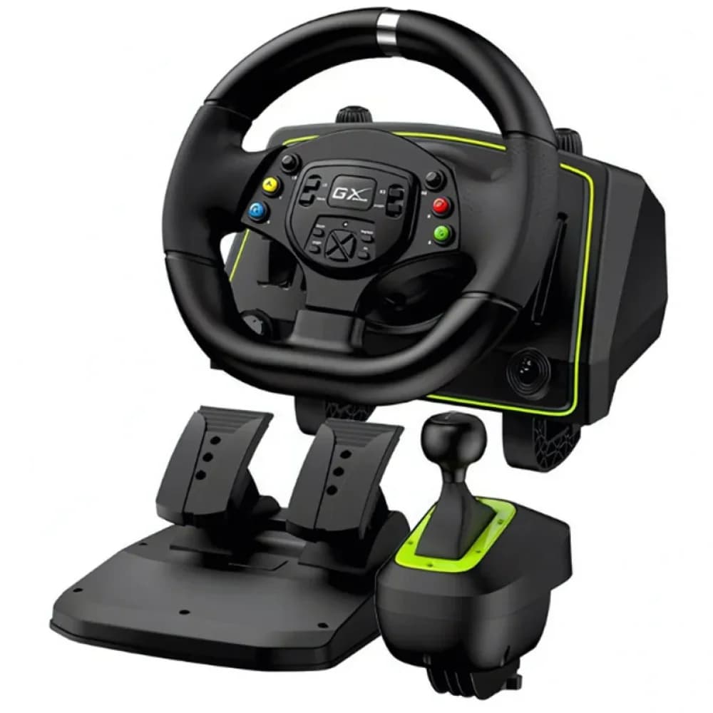Игровой руль, Genius, Speed Master X2, USB, Степень вращения руля 270/900/1080 градусов, Виброотдача, Переключатель скорости, Поддержка игр для ПК с Windows, PS3 / 4 /5,Xbox Series X/Xbox One/Xbox 3