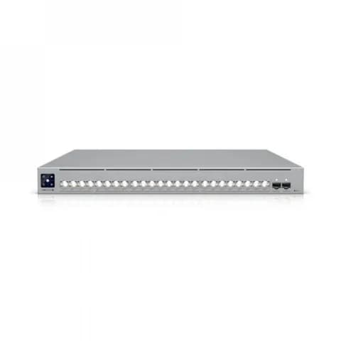 Коммутатор, Ubiquiti, USW-Pro-XG-24-PoE, управляемый L3, 8 порта RJ45 PoE+++ 10/100/1000/2500 Mbps, 16 порта RJ45 PoE+++ 10G/5G/2.5G/1G/100M, , Total PoE 720W, 2 порта SFP28, Стоечный