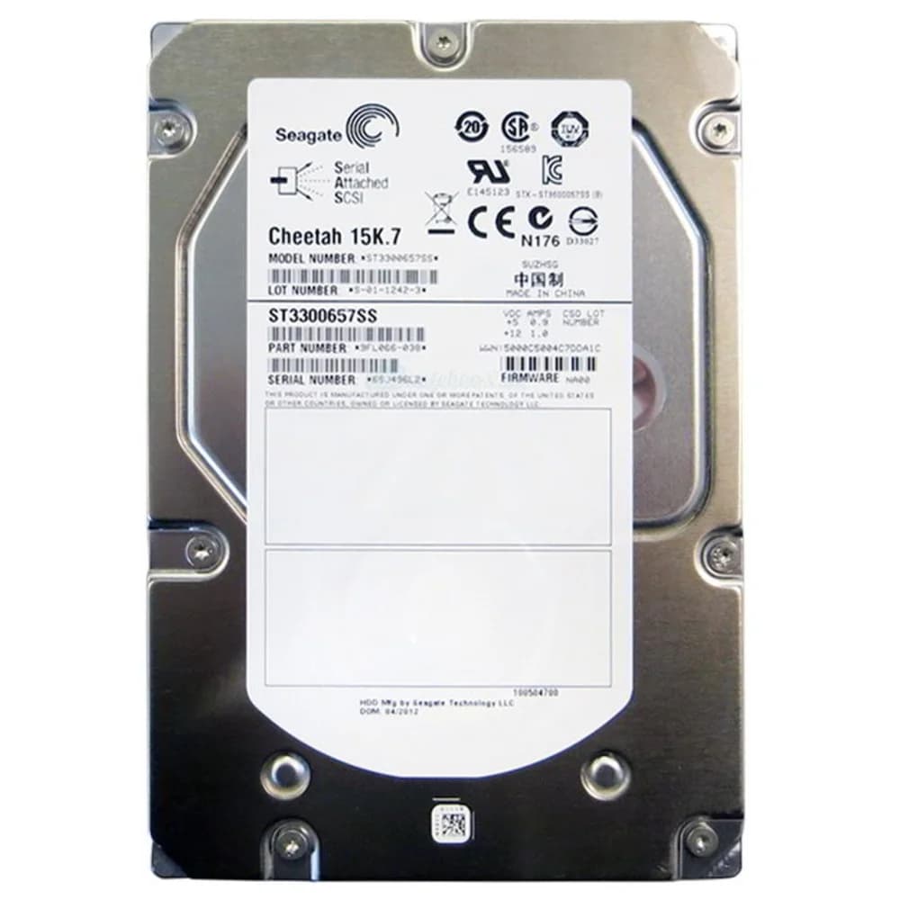 HDD SAS Seagate 300Gb, ST3300657SS, Cheetah 15K.7, 15000 rpm, 16Mb buffer Тип - HDD Назначение - для сервера Форм-фактор - 3.5" Потребляемая мощность - 8.98 Вт Размеры (ШхВхД) - 101.6x25.4x146.52 мм