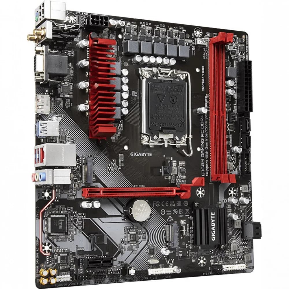 Матплата Gigabyte B760M Gaming AC DDR4, iB760,S1700,mATX,2DDR-4,PCI-Ex16/1x1,4SATA,2xM.2,HDMI,DP,VGA