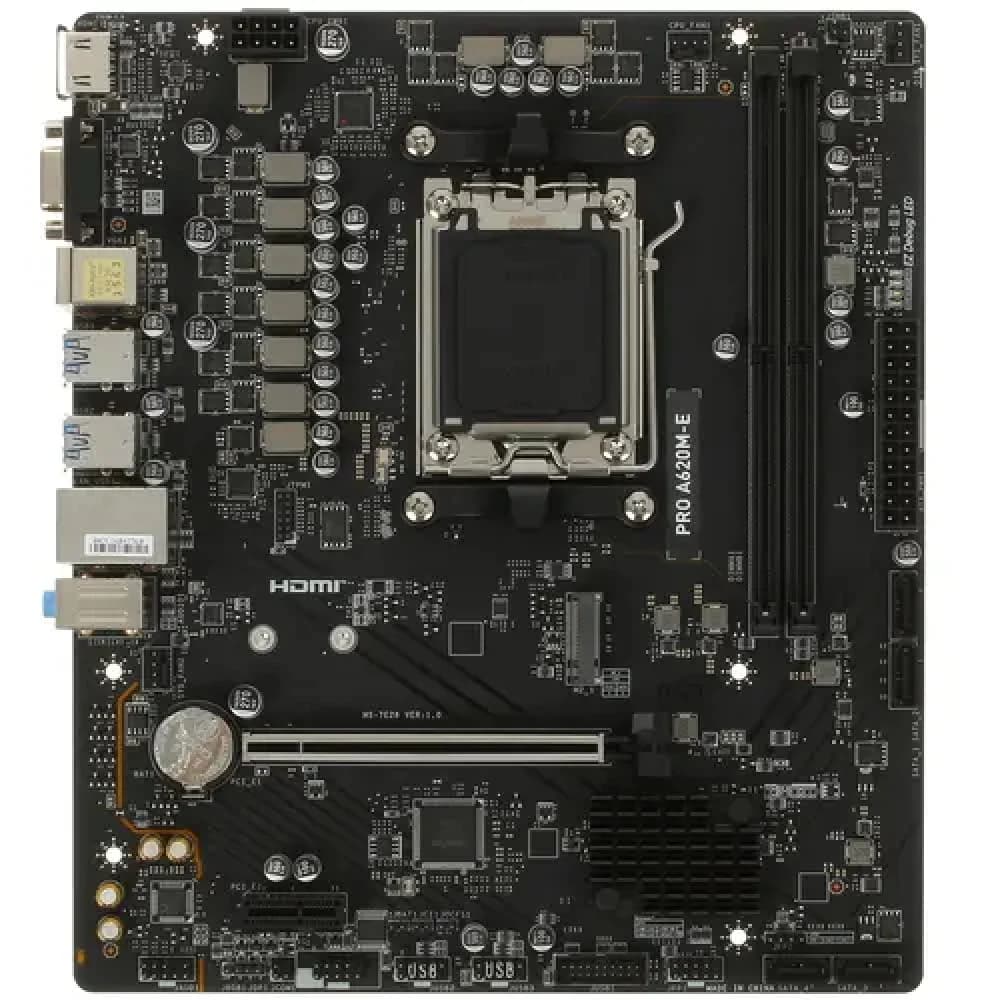 Материнская плата/ MB MSI AMD A620 sAM5, 2xDDR5(96GB), D-SUB/HDMI 2.1, 1xPCIe 4.0x16, 1xPCIe 3.0, 1xLAN, 4xSATA 6Gb/s, 1xM.2, 4xUSB 3.2, 2xUSB 2.0, 2xPS/2, mATX