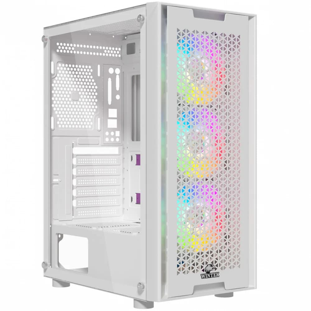 Корпус Wintek Andromeda PRO E306M-W TG, Mid Tower, ATX, White, 2x2.5"/1x3.5" HDD,3xUSB,Mic+Audio,RGB