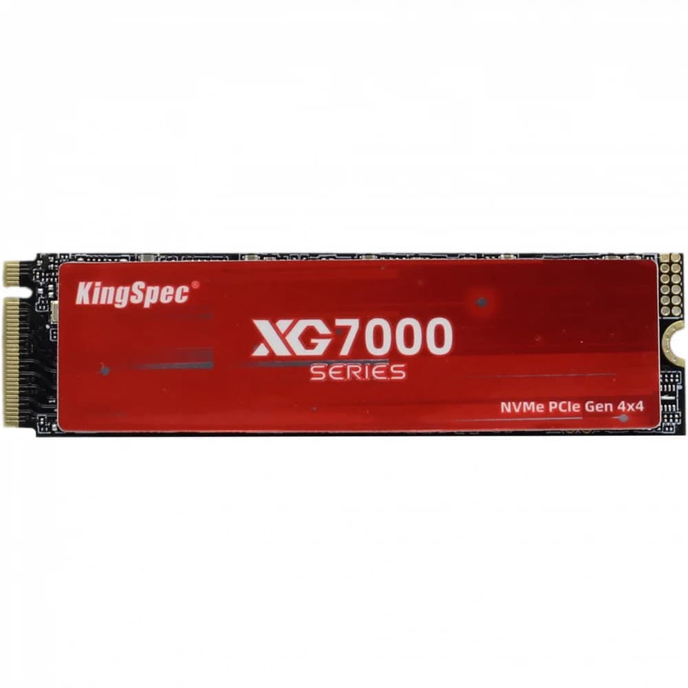 Твердотельный накопитель/ Kingspec SSD XG7000 2280, 1024GB, M.2(22x80mm), NVMe, PCIe 4.0 x4, 3D NAND, R/W 7400/6600MB/s, IOPs 710 000/610 000, TBW 600, DWPD 0.89, with Heat Sink (3 года)