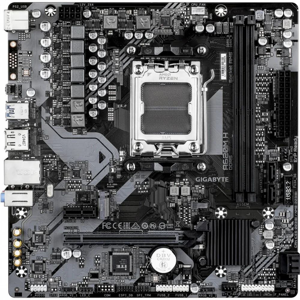 Материнская плата GIGABYTE AMD A620 SAM5 MATX A620M H 2.2