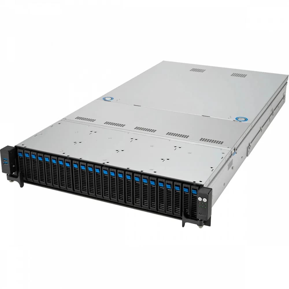 Серверная платформа/ ASUS RS521A-E12-RS24U, 2U, 1 x SP5 LGA 6096 360W, 24 x DDR5 6400/4800*, 24x 3.5'' NVMe hsb + 2x 2.5'' SATA, 2x M.2 22110, up to 1 PCIe Gen5 x8 LP + 1 OCP3.0, 2 x 1GbE RJ-45 LAN