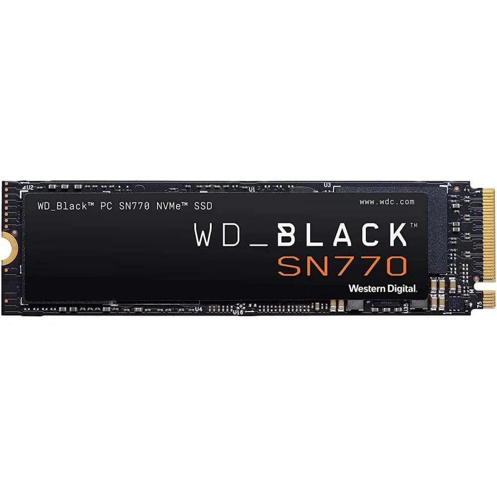 Твердотельный накопитель/ WD SSD Black SN770 NVMe, 1.0TB, M.2(22x80mm), NVMe, PCIe 4.0 x4, 3D TLC, R/W 5150/4900MB/s, IOPs 740 000/800 000, TBW 600, DWPD 0.3 (12 мес.)