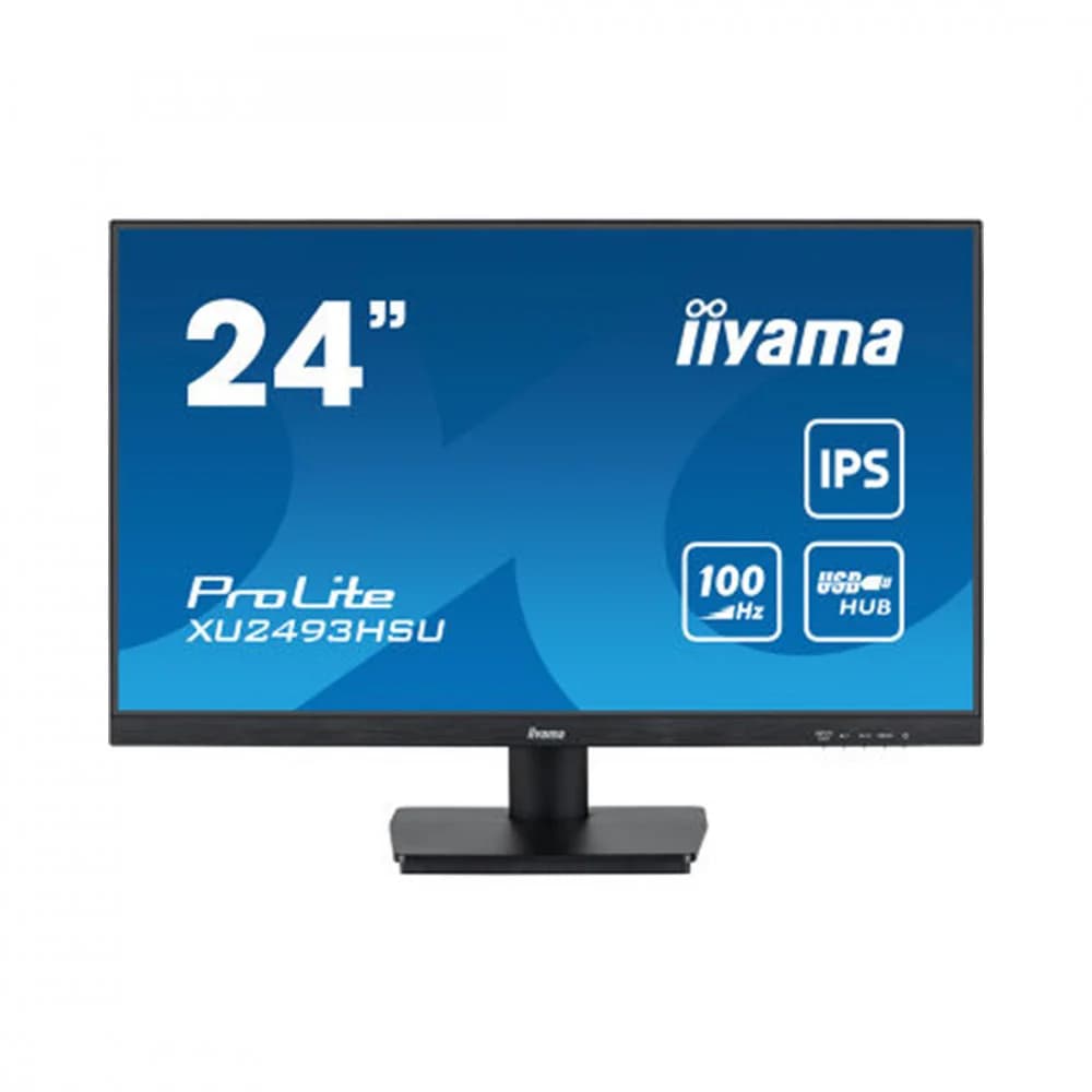 Монитор, iiyama, ProLite PL2493HS, XU2493HSU-B7 A, 23.8", 1920 x 1080, IPS, 100ГЦ, HDMI*1, DP*1, USB*2, 300 кд/м2, 1300:1, 1мс, Регулировка наклона, 100х100 мм,178/178, 16:9, 16.7, Черный