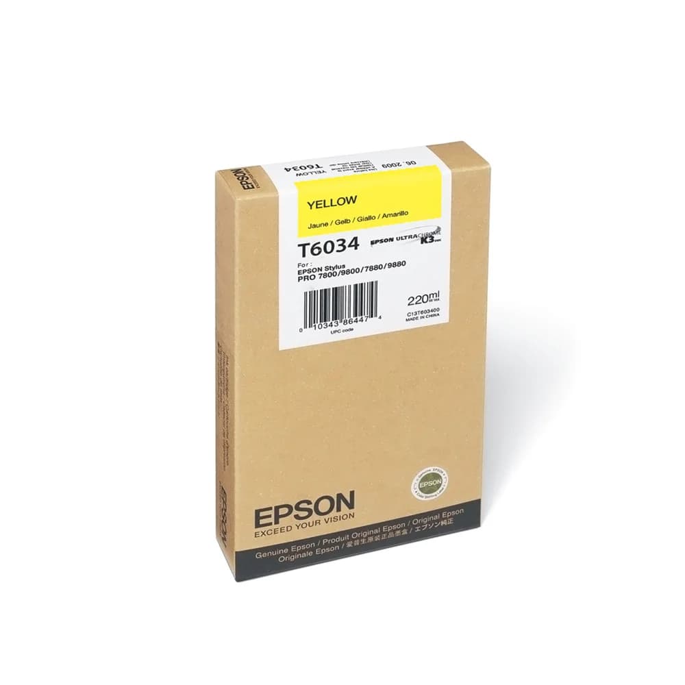 Картридж Epson C13T603400 SP-7880/9880 желтый Производитель: Epson Объем картриджа: 220 мл Цвет: Желтый Модель: Epson Stylus Pro 7880, Epson Stylus Pro 9880