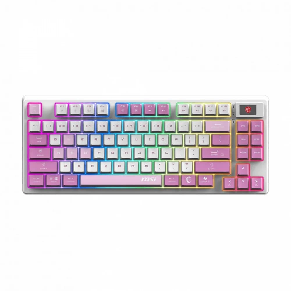 Игровая Клавиатура MSI FORGE GK600 TKL W VIOLET RU, Механическая/WIFI/BT/USB2.0/RGB/83кл/1.8м VIOLET