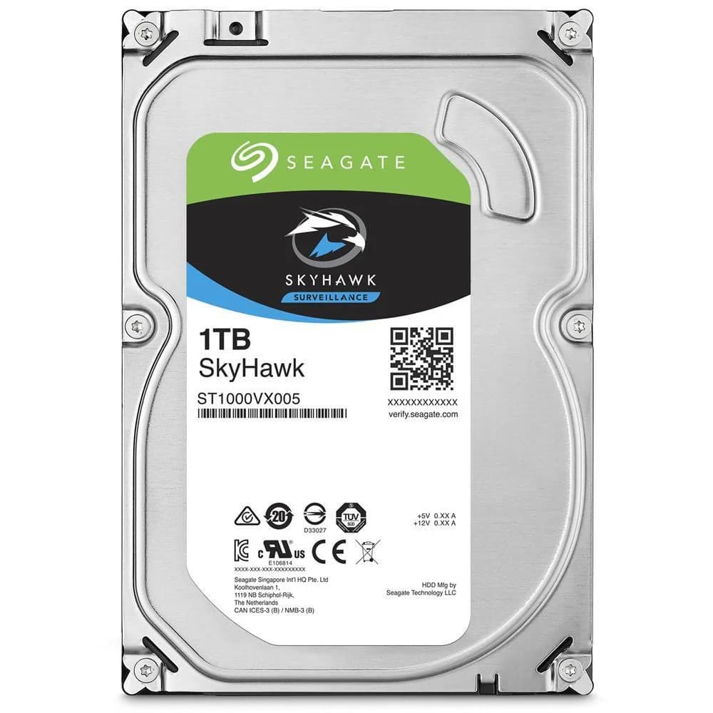 Жесткий диск Seagate SkyHawk 1TB SATA 3.5" 5400RPM 64Mb Характеристики Интерфейс: SATA 6Gb/s Особенности и характеристики Поддержка дисков: 1 до 8 Поддержка камер: до 64 Максимальная скорость переда