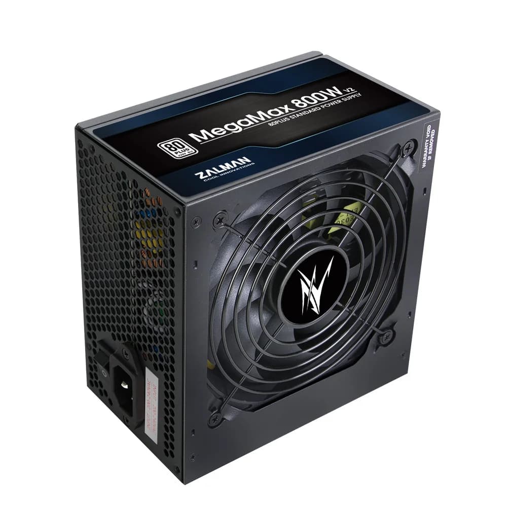 Блок питания, Zalman, ZM800-TXII, 800W, ATX, Standard, APFC, 20+4pin, 4+4pin, 8pin, 8*SATA, 4*Molex, 4*PCI-E 6+2 pin, FDD, Вентилятор 12см, Черный