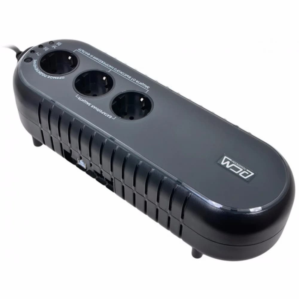 Источник бесперебойного питания Powercom Back-UPS WOW, OffLine, 500VA/250W, Tower, 3xSchuko outlets(1 Surge & 2 batt), USB (37370)