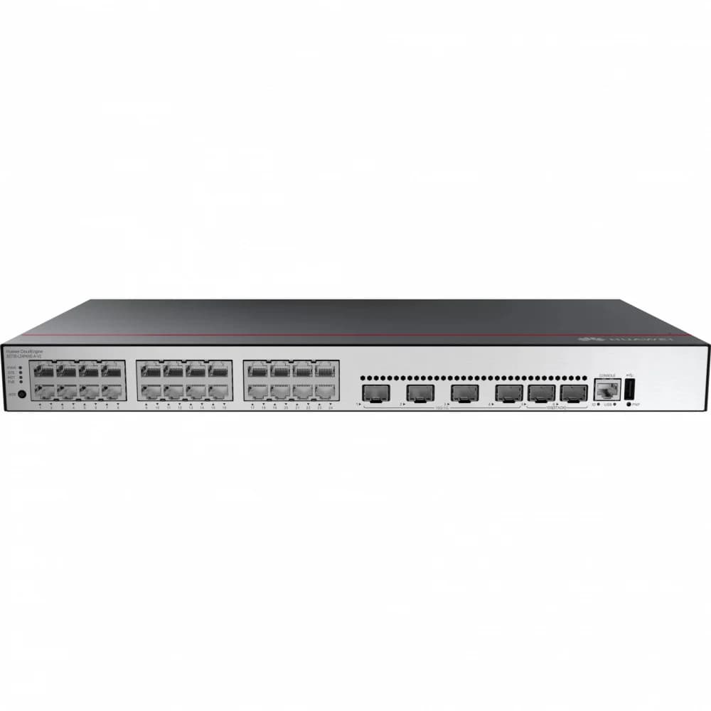 Коммутатор Huawei S5735-L24P4XE-A-V2 (24*10/100/1000BASE-T ports, 4*10GE SFP+ ports, 2*12GE stack ports, PoE+, AC power,inc: L-MLIC-S57L)