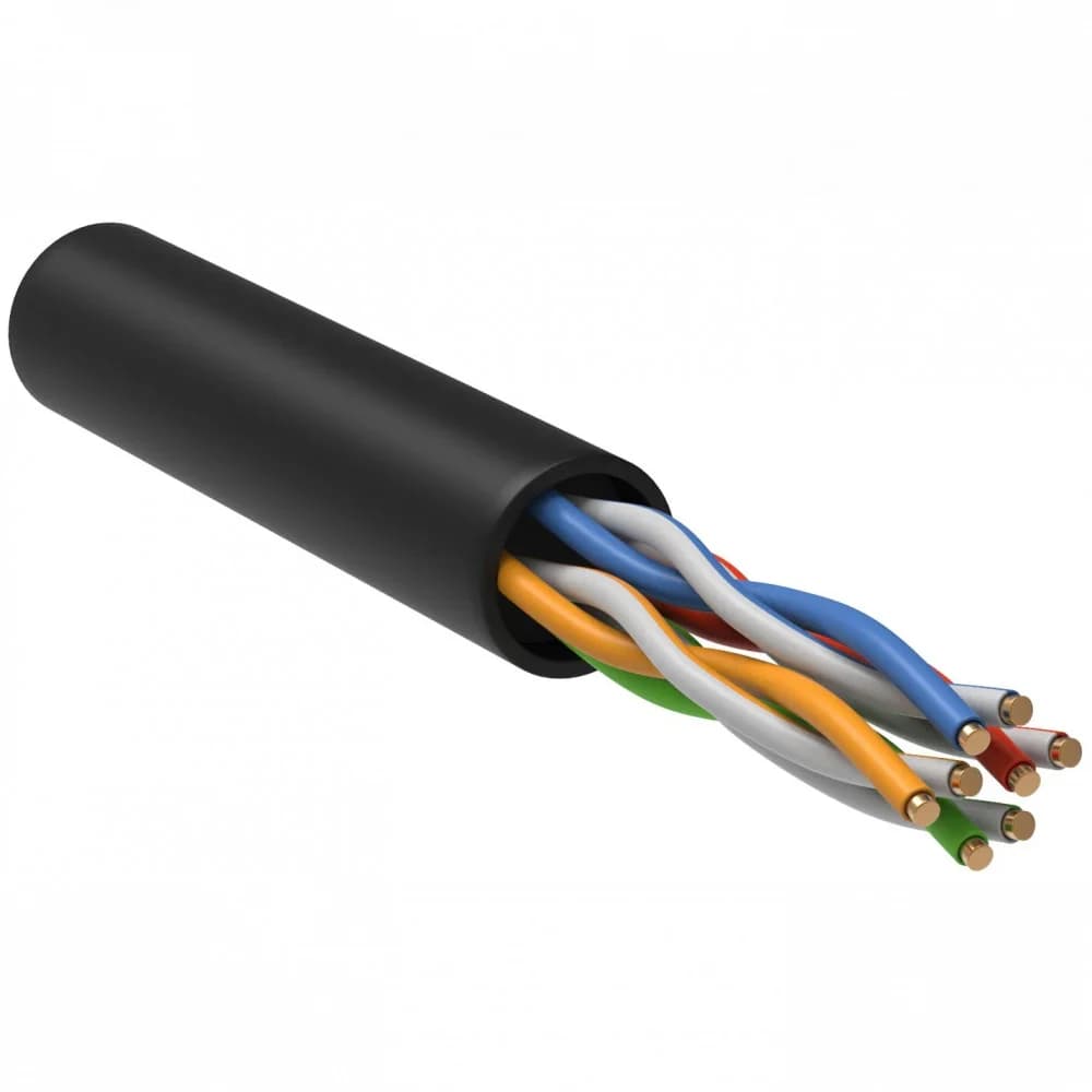Кабель информационный ITK LC3-C5E04-139-100 кат.5E UTP 4 пары 24AWG LDPE внешний 100м черный
