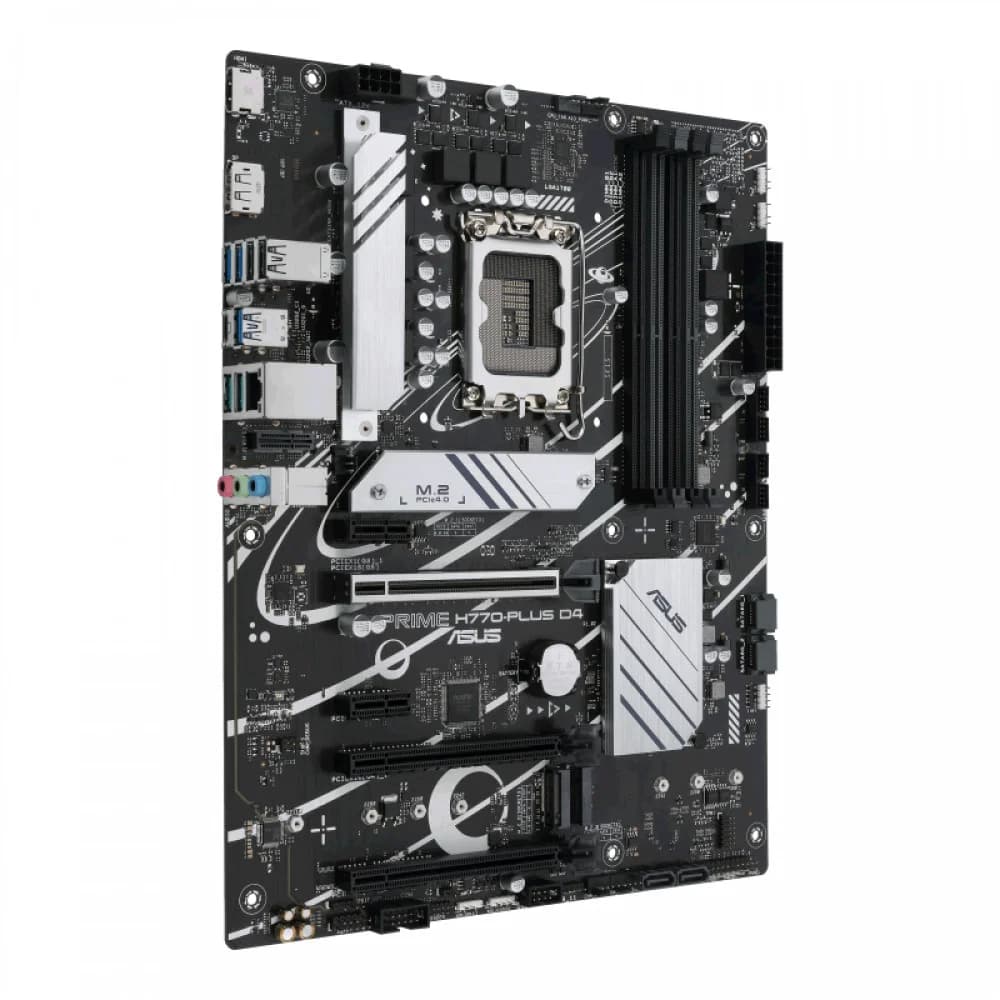 ASUS PRIME H770-PLUS D4 (Socket 1700, ATX, 4xDDR4(128GB), DP/HDMI, 1xPCIe 5.0x16/2xPCIe 4.0x16, 2xPCIe 3.0, 1xLAN (2.5GbE), 4xSATA 6Gb/s, 3xM.2, 1xM.2 E key, 1xType-C, 5xUSB 3.2, 2xUSB 2.0)