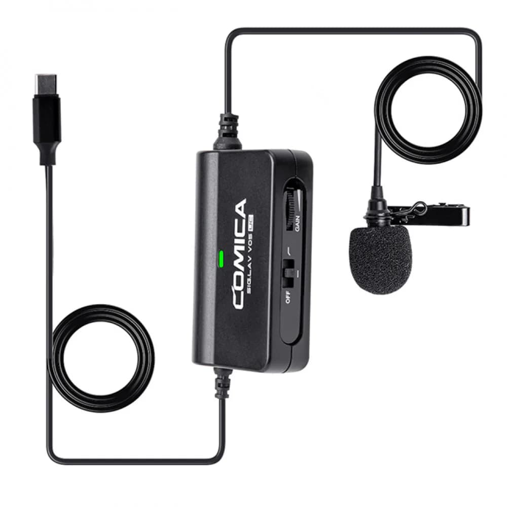 Микрофон Comica CVM-SIG.LAV V05 UC, 60Hz-18kHz, -35dB/mkb, Clip-On, 1.1m+3.7m, USB Type-C