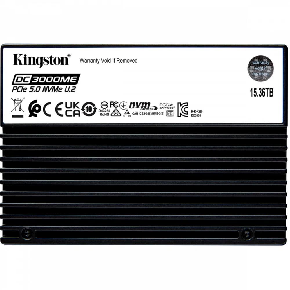 Твердотельный накопитель/ Kingston SSD DC3000ME 15360GB, U.2(2.5" 15mm), NVMe, PCIe Gen 5x4, 3D TLC, R/W 14000/9700MB/s, IOPs 2 700 000/400 000, TBW 28032, DWPD 1(12 мес)