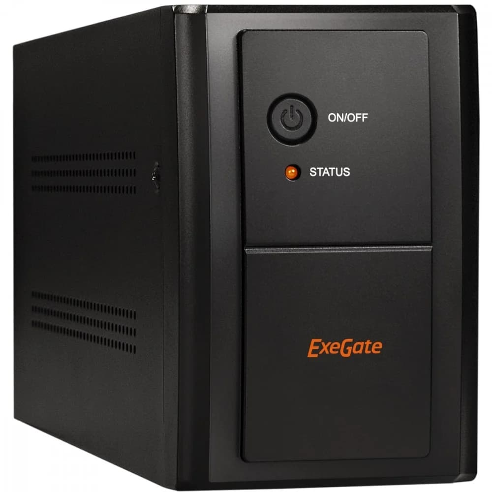 С витрины! ИБП ExeGate SpecialPro UNB-1000.LED.AVR.4SH.RJ (1000VA/650W, LED, AVR,4*Schuko, RJ45/11, батарея 12V 7.2Ah - 2 шт., металлический корпус, Black)