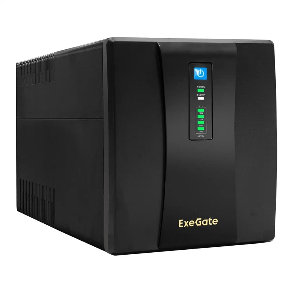 Exegate EP285491RUS ИБП ExeGate SpecialPro UNB-1200.LED.AVR.EURO.RJ <1200VA/750W, LED, AVR, 4 евророзетки, RJ45/11, Black>