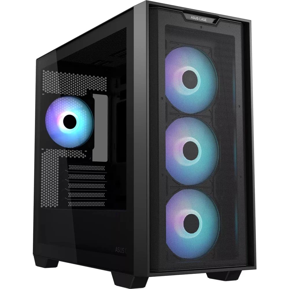 Корпус ASUS A21 PLUS TG ARGB BLACK-SI ARGB FANS/BLK/EPS