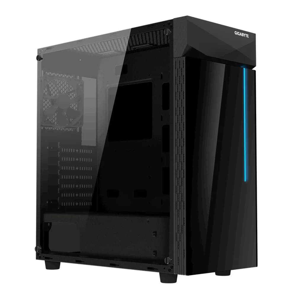 Компьютерный корпус, Gigabyte, GB-C200G (4719331551247), ATX/Micro ATX, 2*USB3.0, HD-Audio+Mic, Кулер 12см, Без Б/П, Чёрный