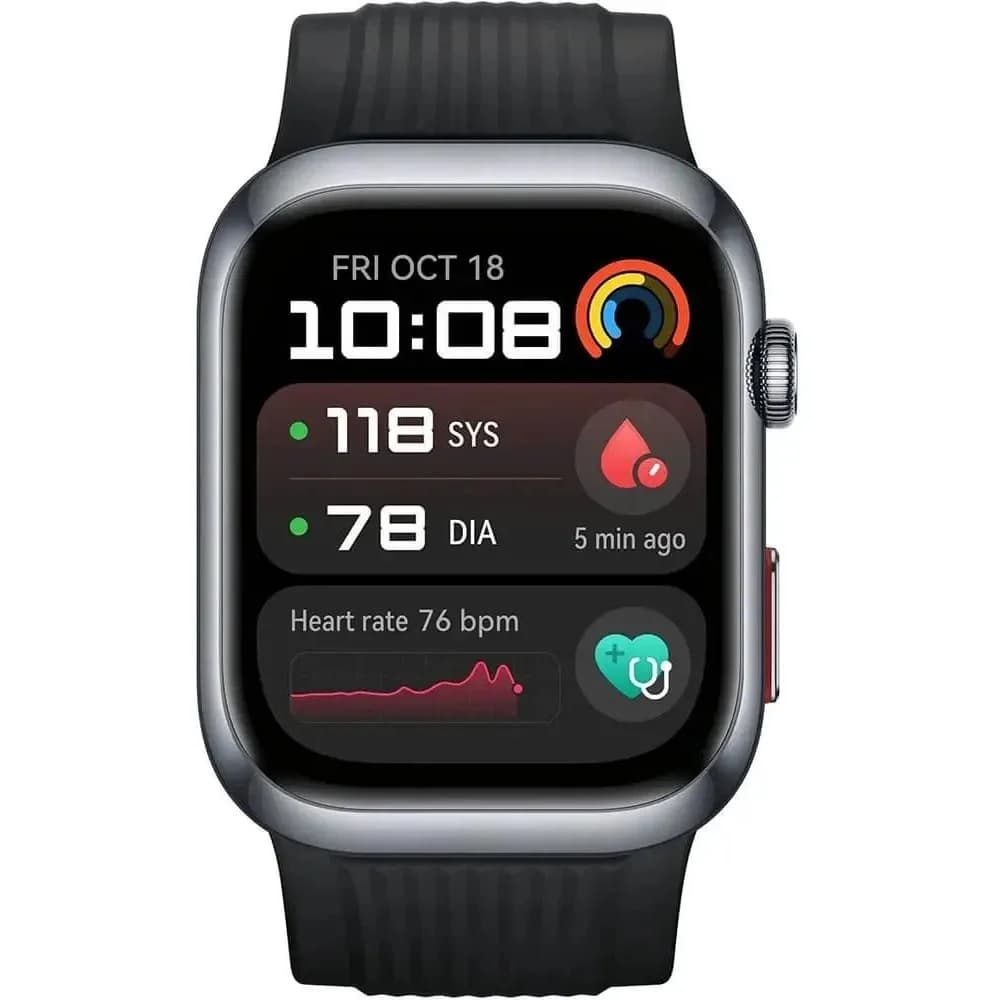 Смарт часы, Huawei, Watch D2 LCA-B19, Дисплей 1.43" цветной AMOLED-экран, Разрешение 466 x 466, Водонепроницаемые (5 АТМ), Вес 48 гр, (Black Fluoroelastomer Strap) Черный