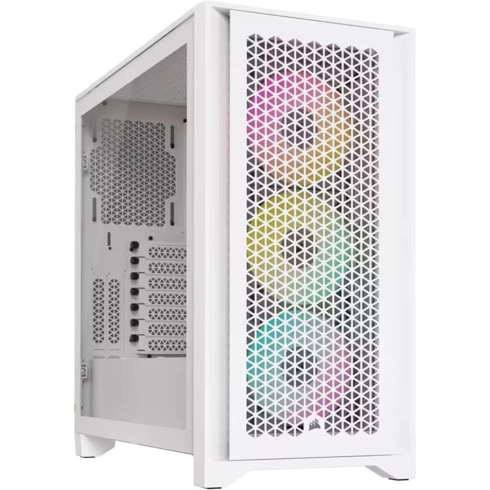 Корпус без блока питания/ Case Corsair iCUE 4000D RGB Airflow, Midi-Tower, TG, 3x120mm RGB, 1xUSB-A 3.2, 1xUSB 3.2 Type-C, E-ATX, ATX, mATX, mITX White