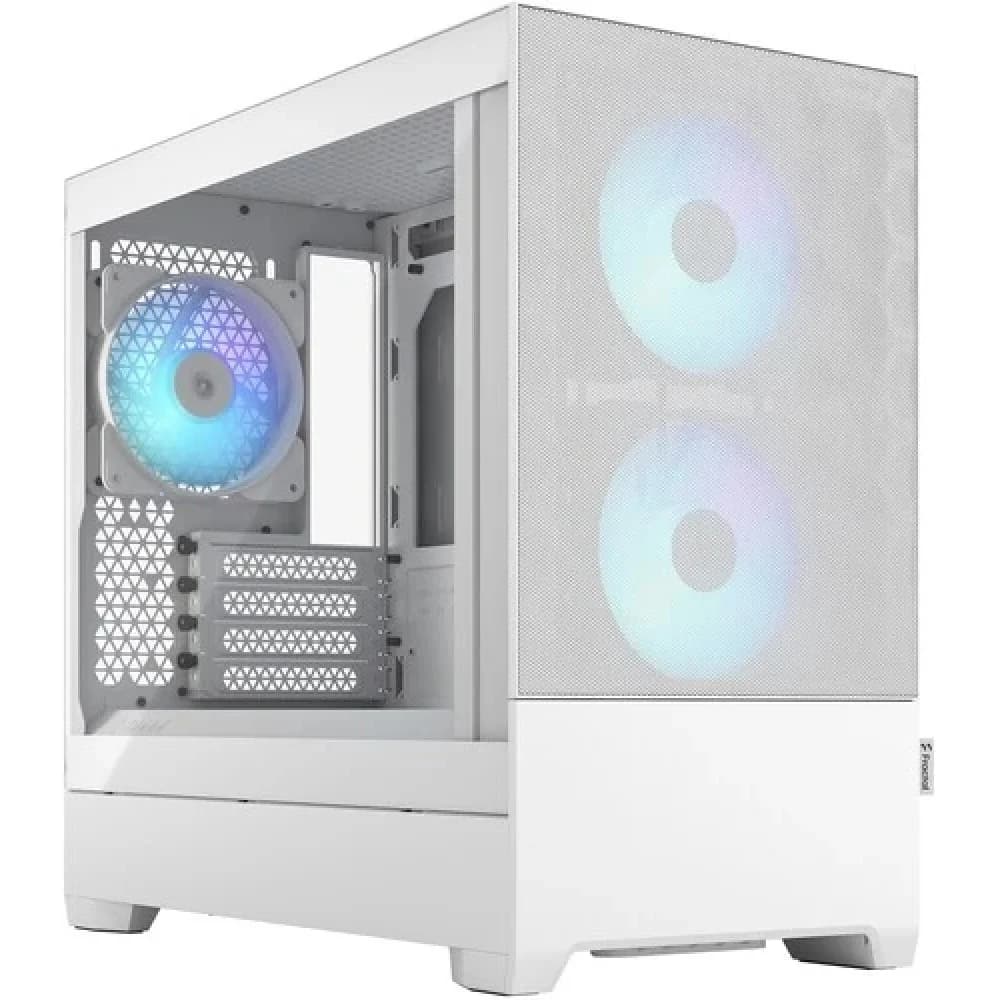 Корпус ПК без блока питания/ Case Fractal Design Pop Mini Air RGB TG Clear Tint, Mini-Tower, 3x120mm RGB, 2xUSB-A 3.2 mATX, mITX White
