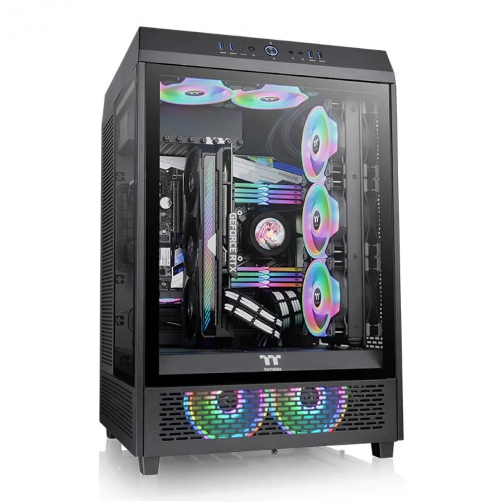 Компьютерный корпус, Thermaltake, The Tower 500 Black, CA-1X1-00M1WN-00, Mid tower, E-ATX/Micro-ATX/Mini-ITX/ATX, USB 3.2 (Gen 2) Type-C*1, USB 3.0*2, HD Audio, 2*120мм Standard fan, Высота процессо