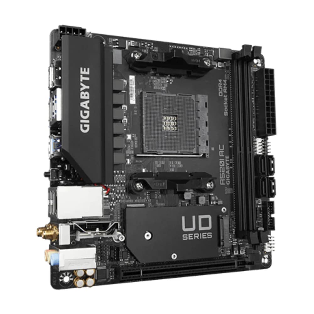 A520I AC, Socket AM4, AMD A520, 2xDDR4-3200, HDMI+HDMI+DP, 1xPCI-Ex16, 4xSATA3(RAID 0,1,10), 1xM.2, 8 Ch Audio, GLan, WiFi, (2+2)xUSB2.0, (4+2)xUSB3.2, Mini-ITX, RTL {10} (809867)
