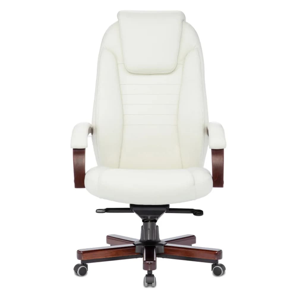 Кресло руководителя Бюрократ T-9923WALNUT/IVORY слоновая кость кожа крестовина дерево