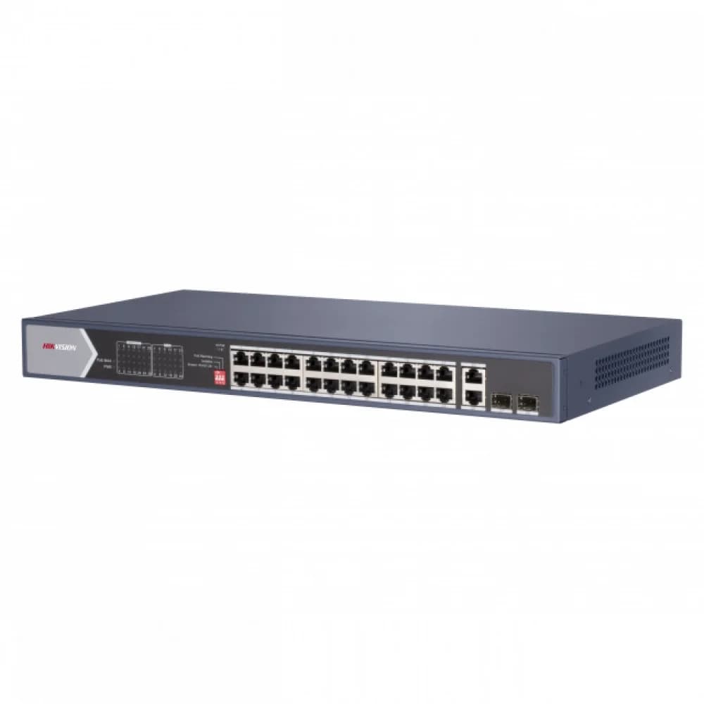 PoE Сетевой коммутатор | Интерфейс: Hi-PoE 4×RJ45 1Гбит/с / PoE 20×RJ45 1Гбит/с / Uplink 2×RJ45 1Гбит/с / Uplink 2×SFP 1Гбит/с | Протокол: IEEE 802.3 / 802.3u / 802.3x / 802.3z / 802.3ab | PoE Станд