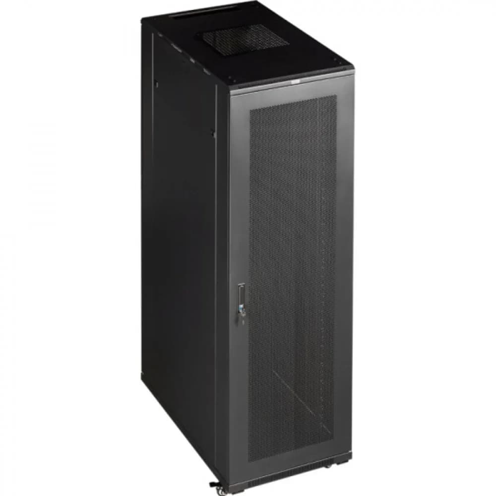 Шкаф LANMASTER 19" Business, 42U 800x800, черный, передняя дв. перфорир., задняя дв. распашная перфорир. (TWT-CBB-42U-8x8-P1)