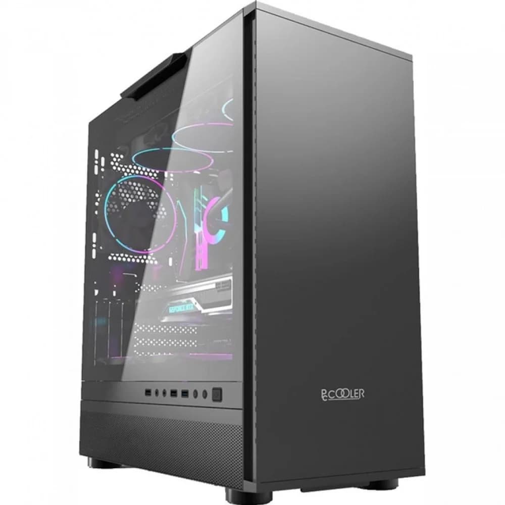 Корпус без блока питания/ Case PCCooler IE200 BK, Midi-Tower, TG, 1x120mm ARGB, 1xUSB-A 3.0 + 2xUSB-A 2.0, E-ATX, ATX, mATX, mITX Black