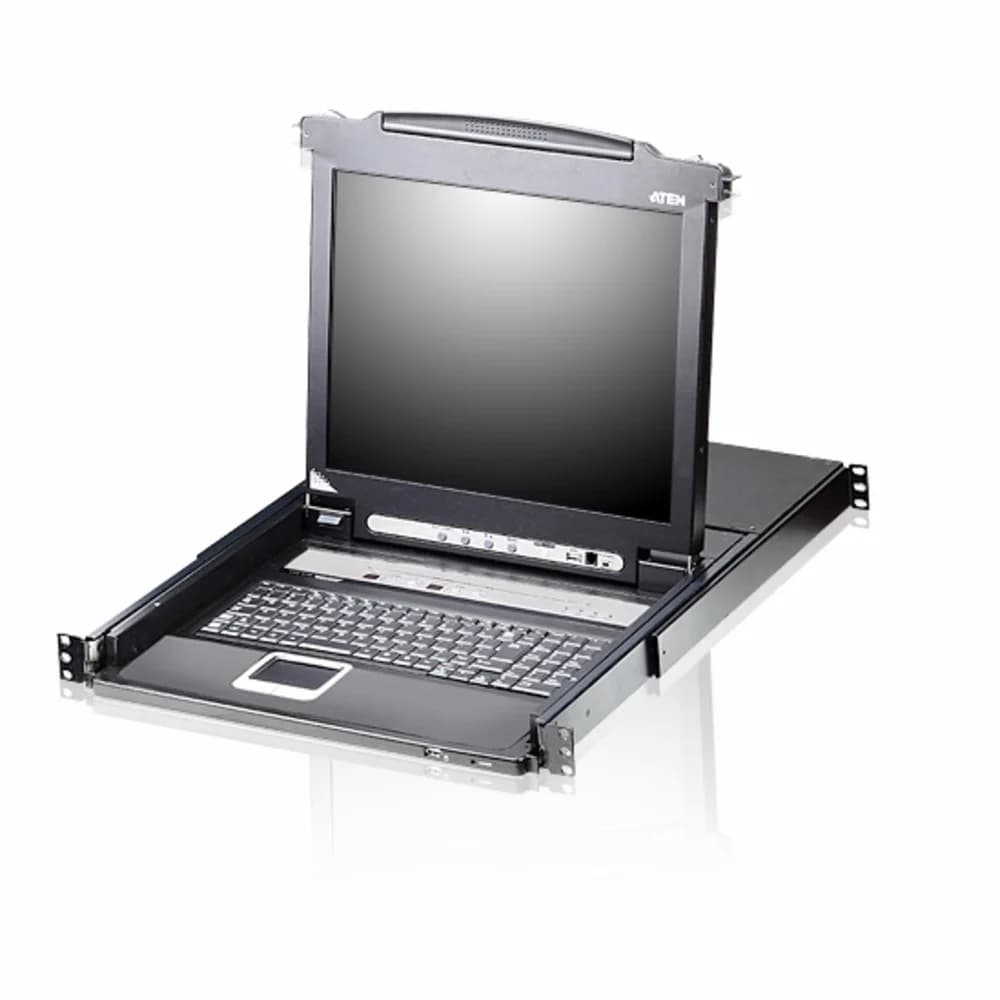 КВМ-консоль с переключателем, ATEN, CL5716M-ATA-RG, 17", 16-Port, PS/2-USB, VGA, LCD KVM Switch, W/RU KB, W/EU Cord
