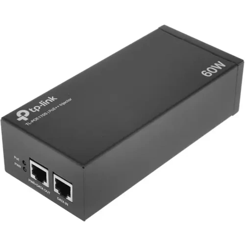 TP-Link TL-POE170S PoE++ Injector Adapter, 1× Gigabit PoE Port, 1× Gigabit Non-PoE Port, 802.3bt/at/af Compliant, 60 W PoE Power, Data and Power Carried over The Same Cable Up to 100 Meters, Steel C